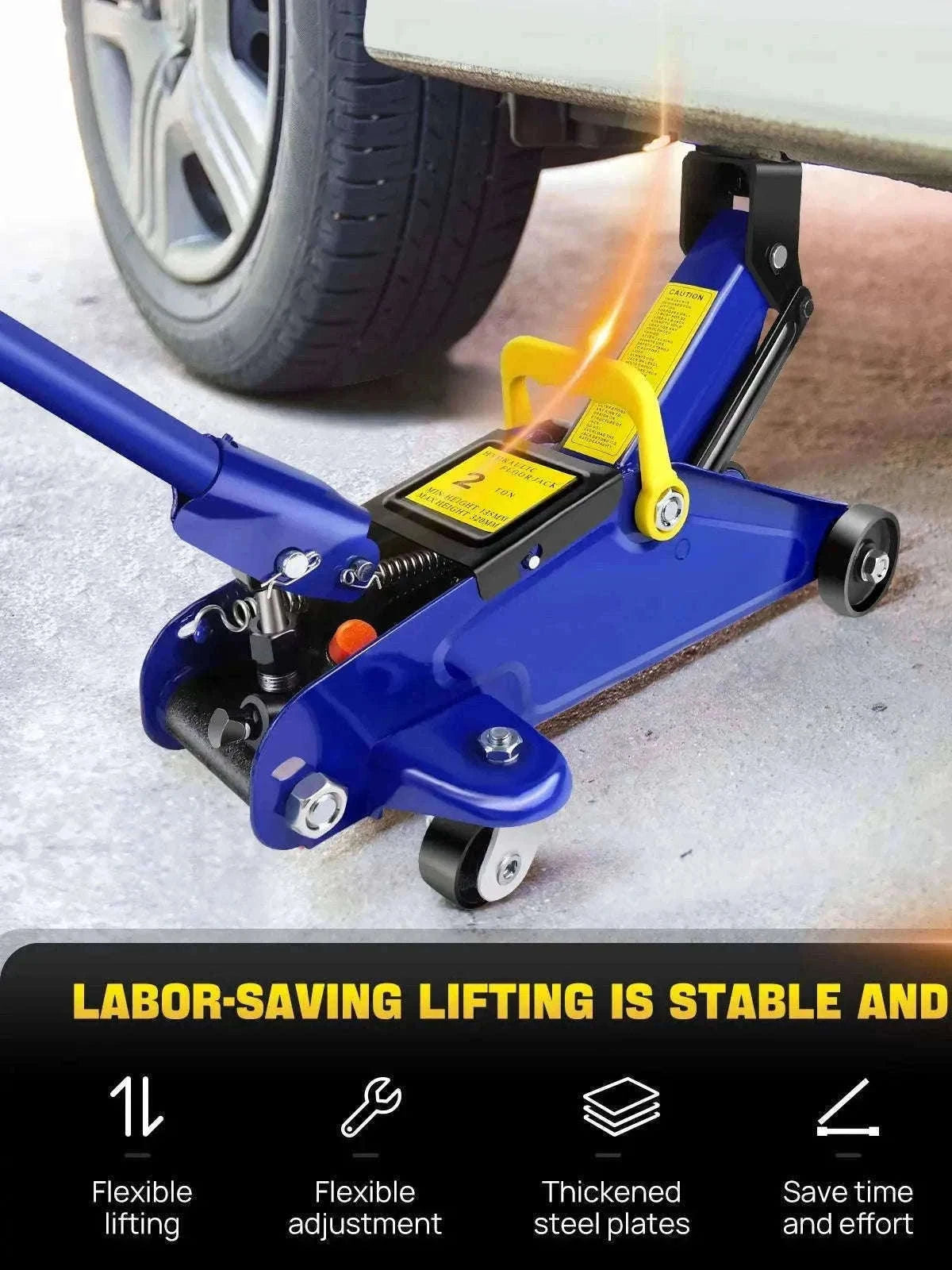 2 Ton Hydraulic Floor Jack & Stand Combo for Garage Repairs-Blue / UNITED KINGDOM