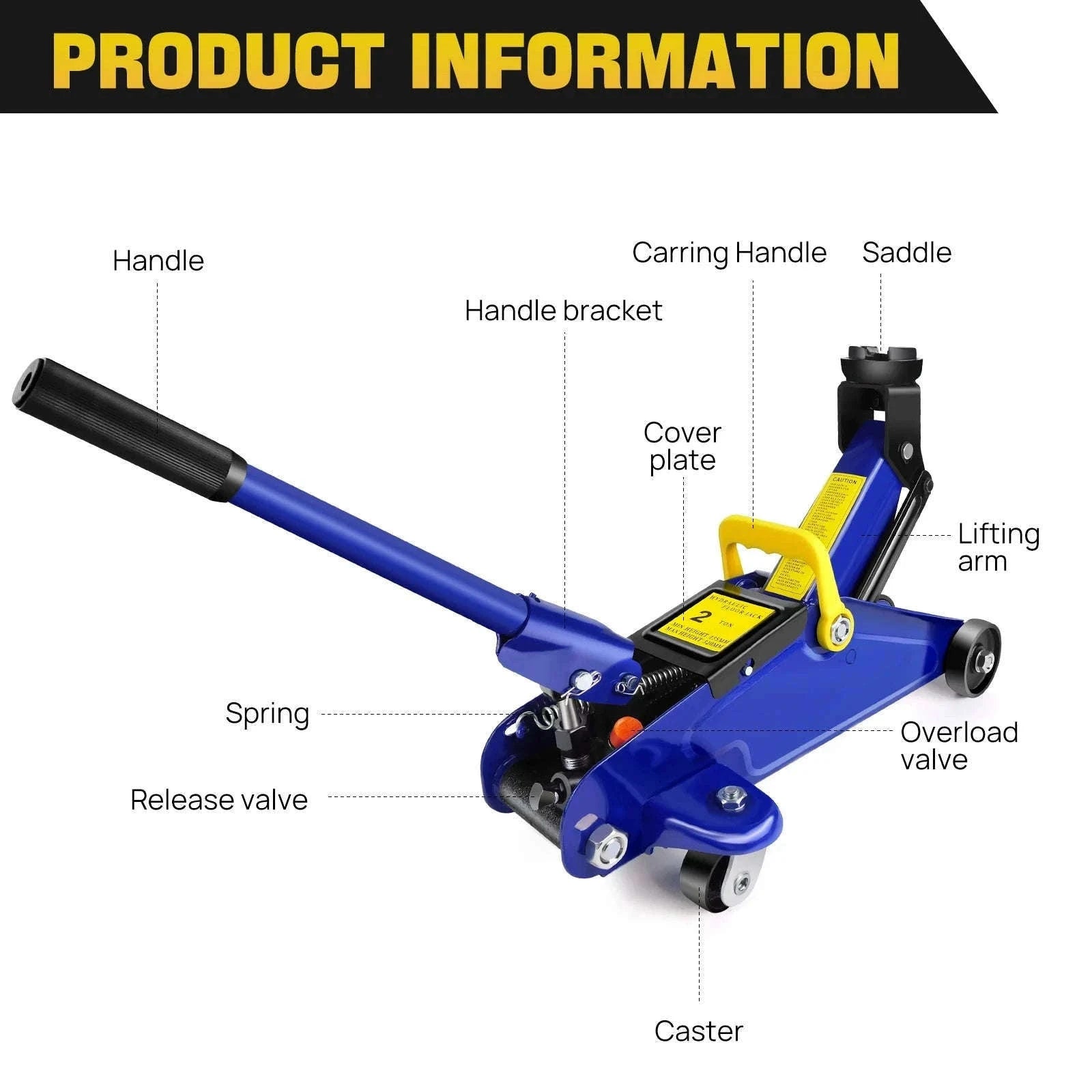 2 Ton Hydraulic Trolley Floor Jack for Cars and Vans-United States