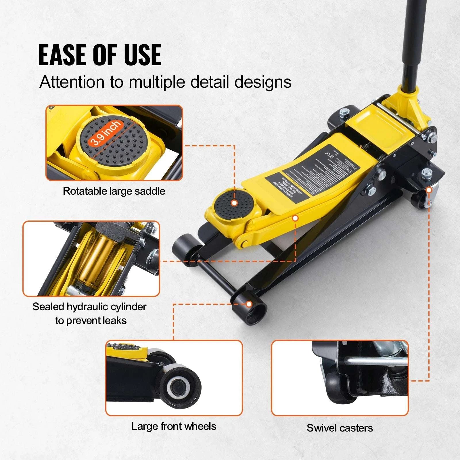 2 Ton Low Profile Hydraulic Floor Jack with Dual Pump Lift-2T Single / United States
