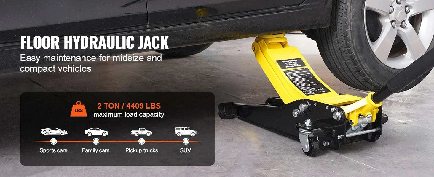 2 Ton Low Profile Hydraulic Floor Jack with Dual Pump Lift-2T Single / United States