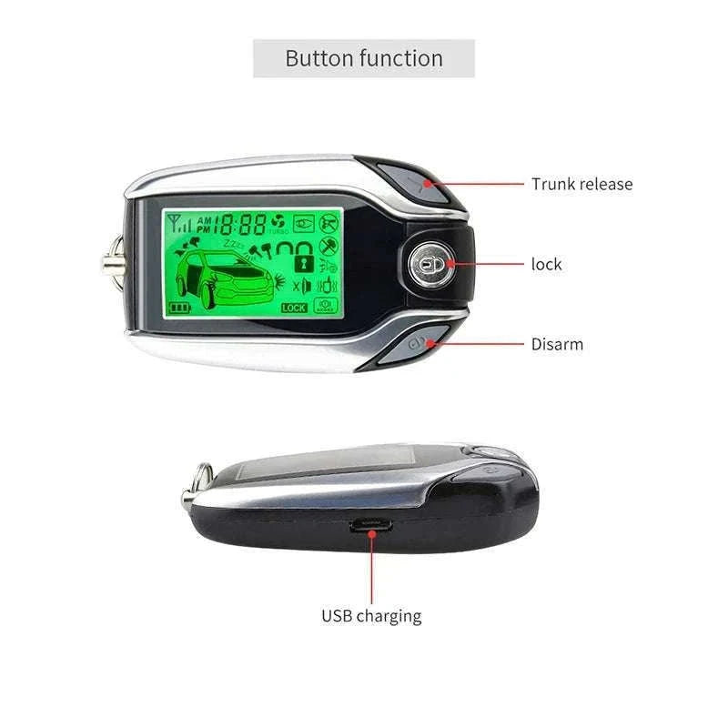 2-Way Car Alarm System with LCD Remote & Keyless Entry PKE-China Mainland