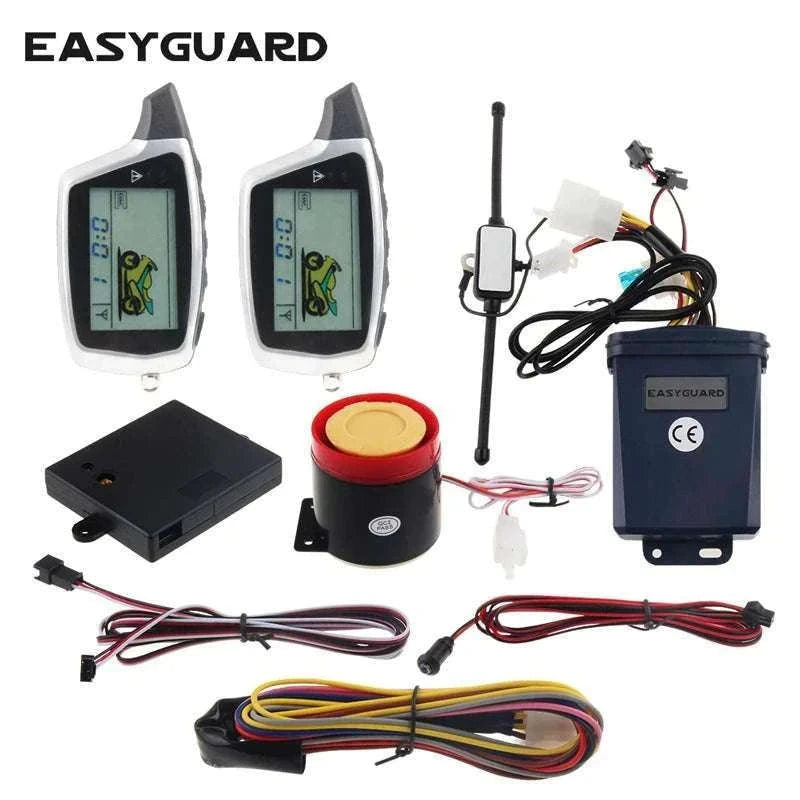 2-Way Motorcycle Alarm System with LCD Pager & Remote Start-Default Title