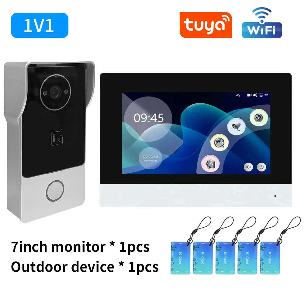 2 Wire Smart Tuya WiFi 1080P Video Intercom Doorbell-R36 1V2 7 inch