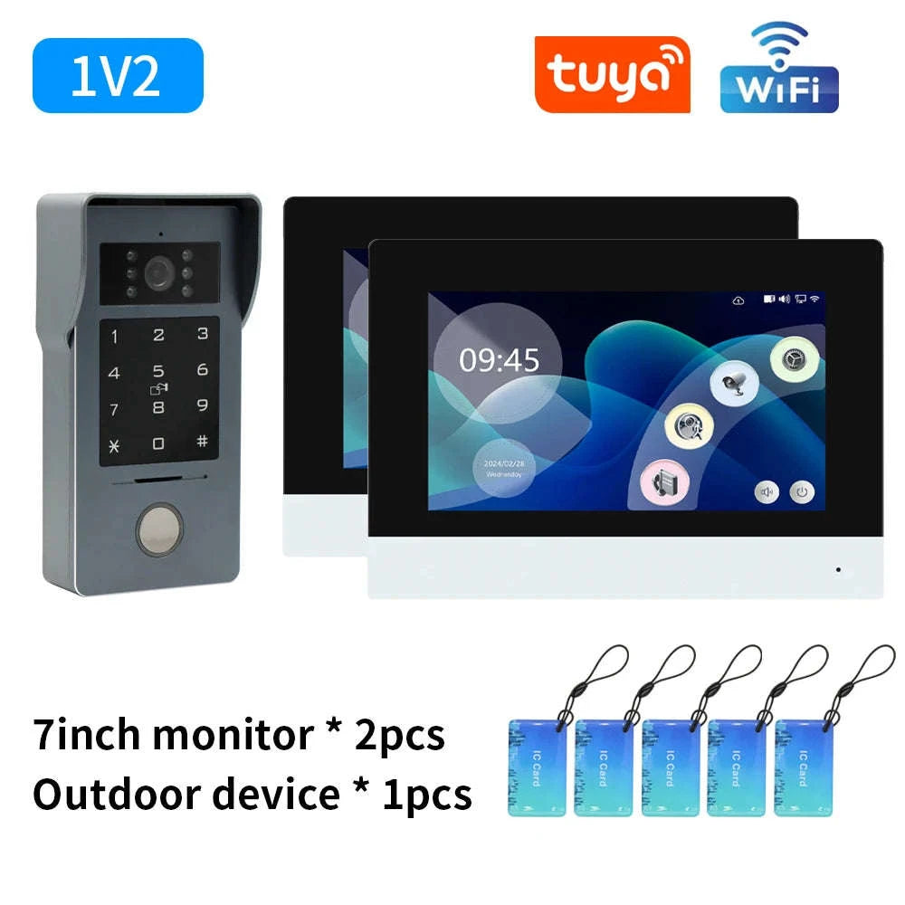 2 Wire Smart Tuya WiFi 1080P Video Intercom Doorbell-R36 1V2 7 inch