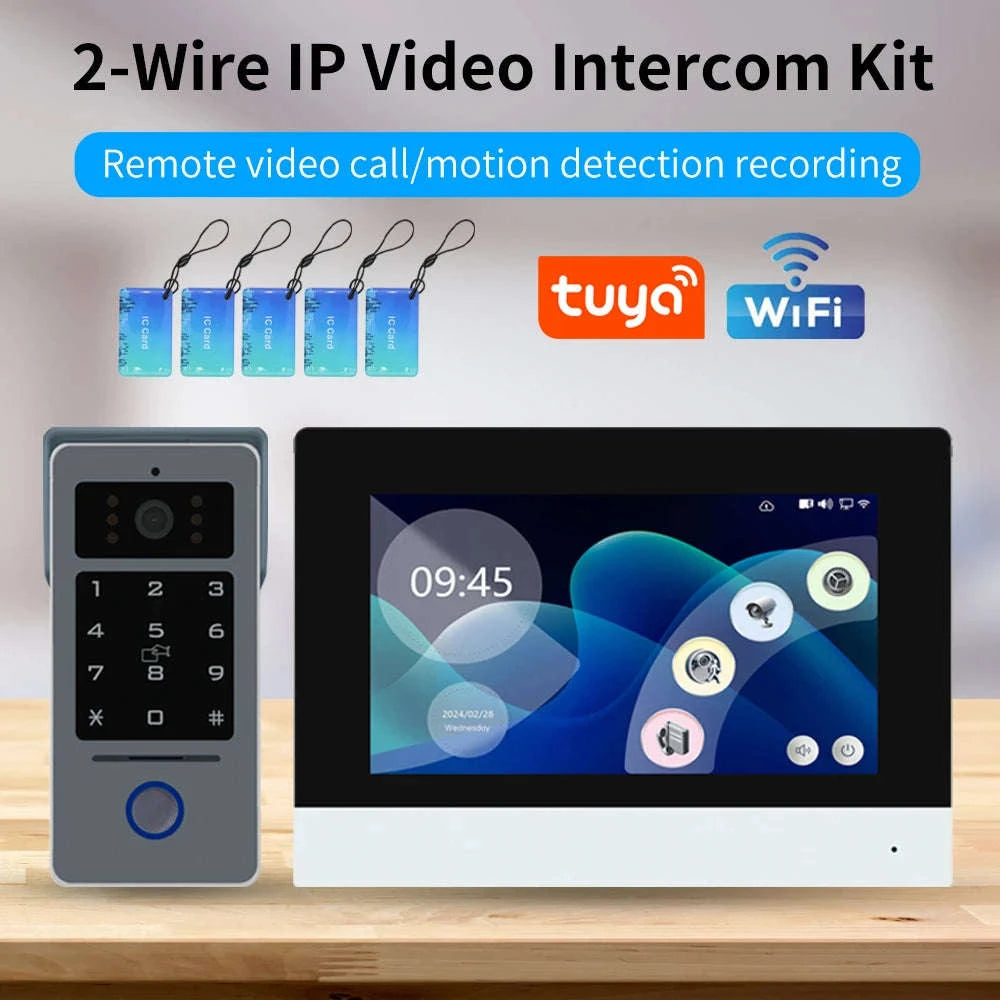 2 Wire Smart Tuya WiFi 1080P Video Intercom Doorbell-R36 1V2 7 inch