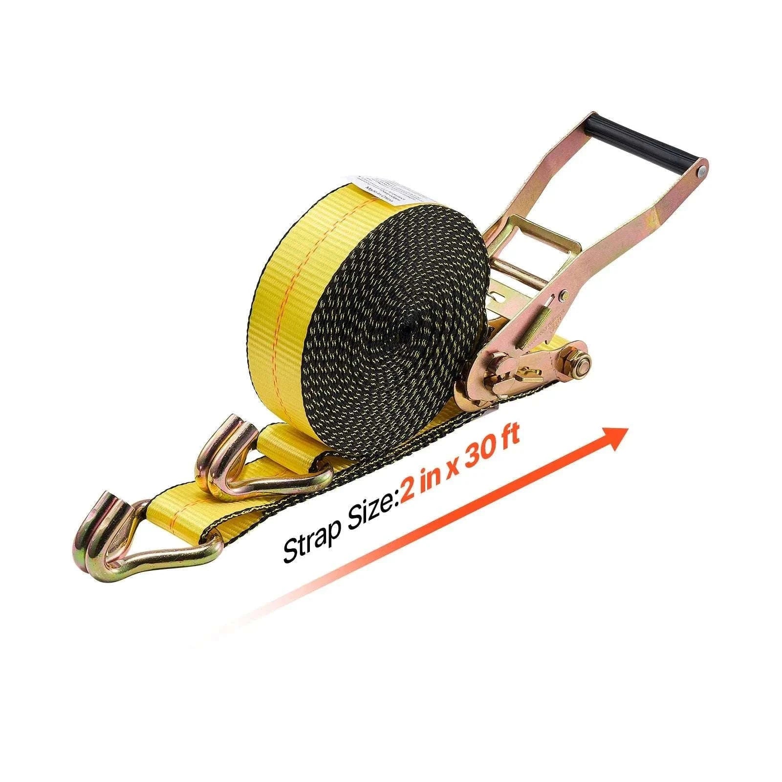 2" x 30 ft Heavy Duty Ratchet Straps 10,000 lb Break Strength-United States / 10 Pack