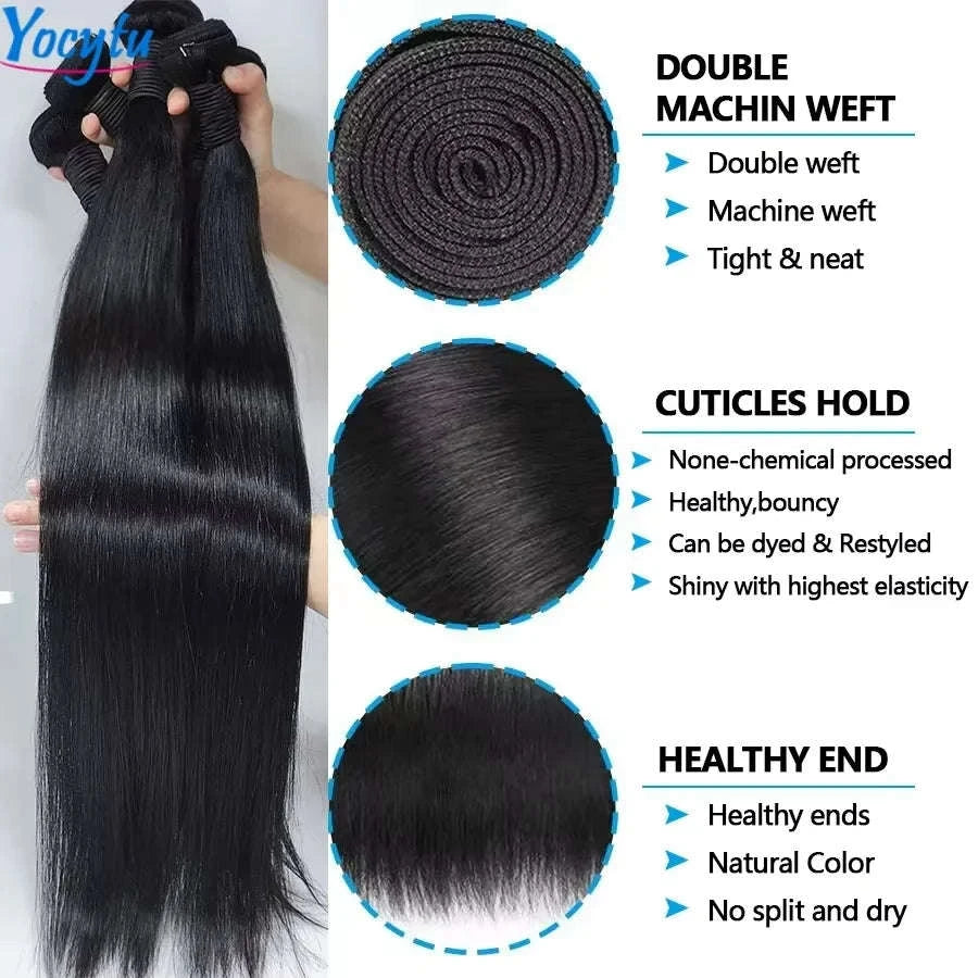20 20 20 Inch Straight Human Hair Bundles – 100% Human Hair-Remy Hair / 15%-20% / france|20222426