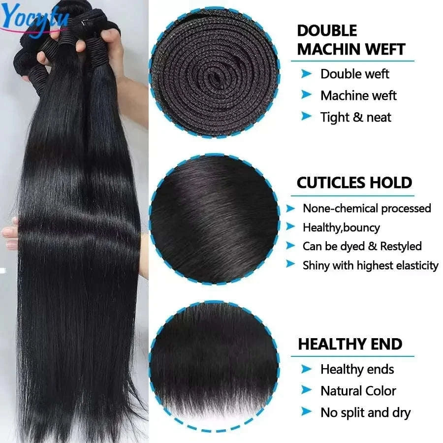 20 20 20 Inch Straight Human Hair Bundles – 100% Human Hair-Remy Hair / 15%-20% / france|20222426