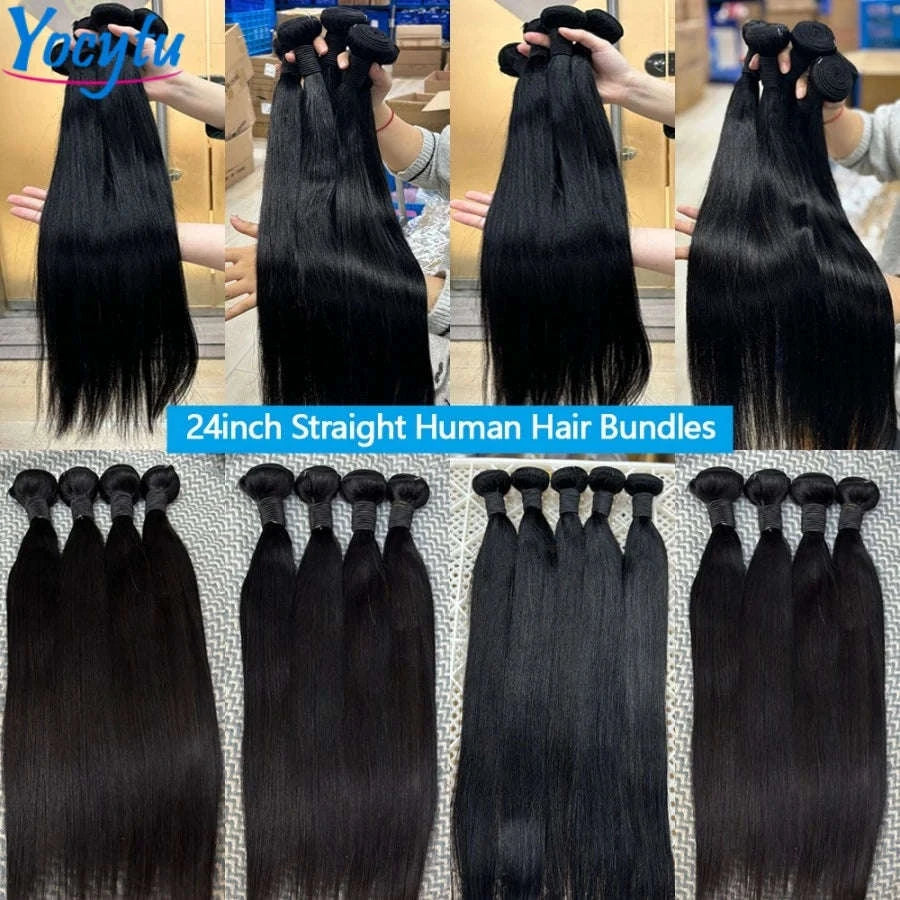 20 20 20 Inch Straight Human Hair Bundles – 100% Human Hair-Remy Hair / 15%-20% / france|20222426
