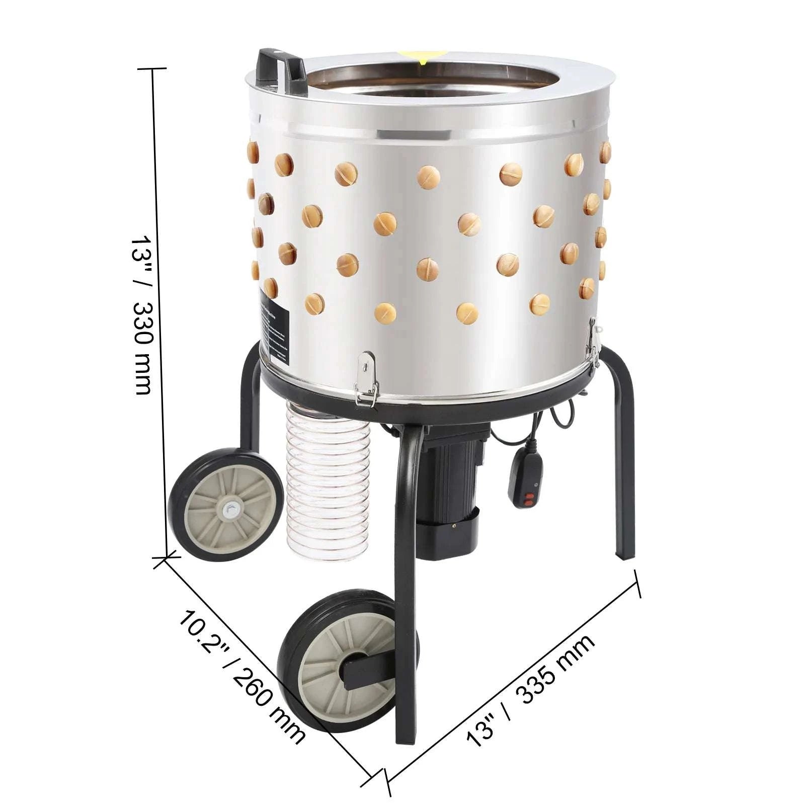 20" Chicken Plucker Machine with 108 Fingers & Stainless Steel Drum-WHITE / United States