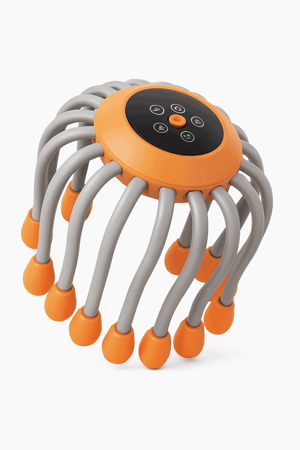 20-Head Orange Scalp Massager with Red Light Therapy-black