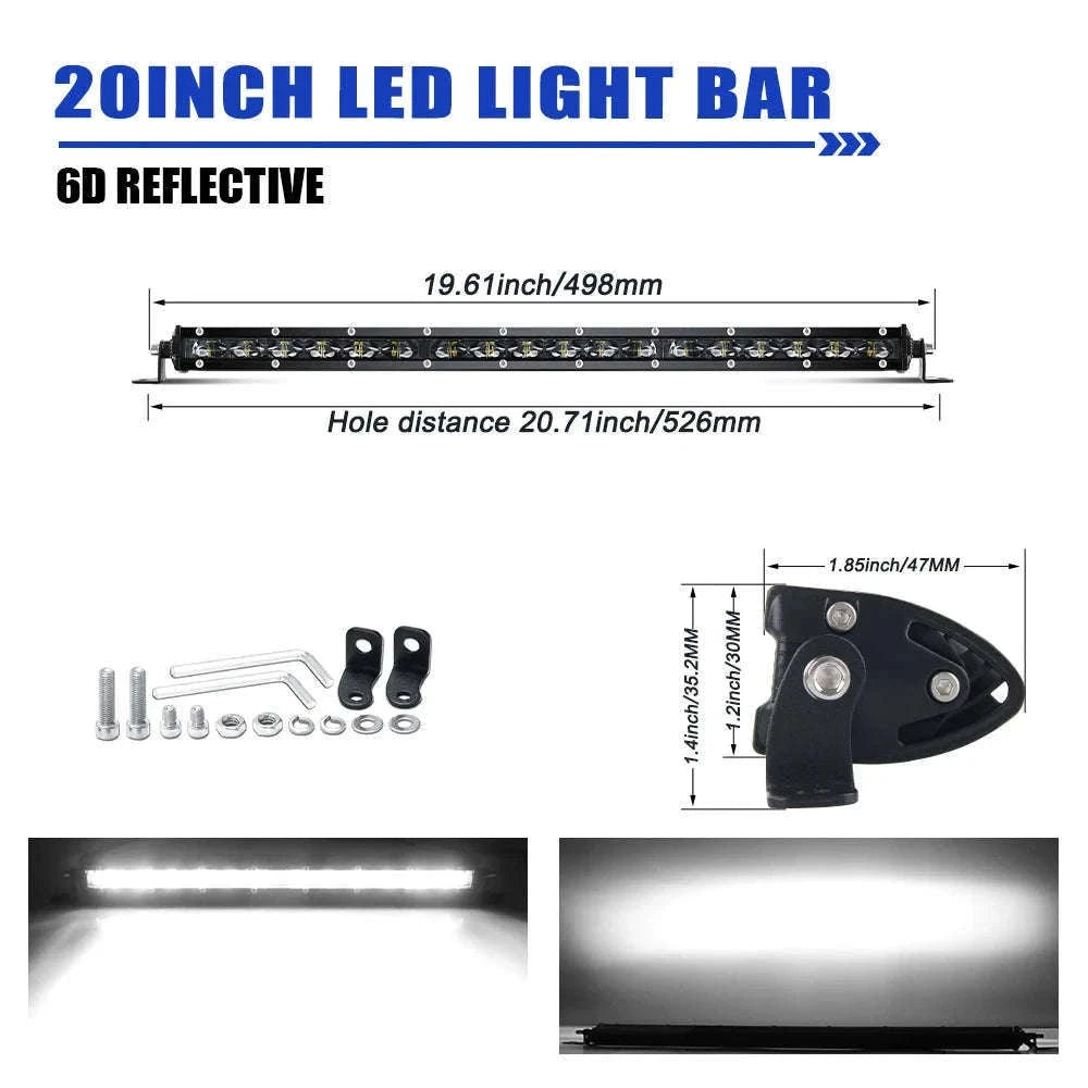 20 Inch 6D Slim LED Light Bar 6500K IP68-50inch 6000K