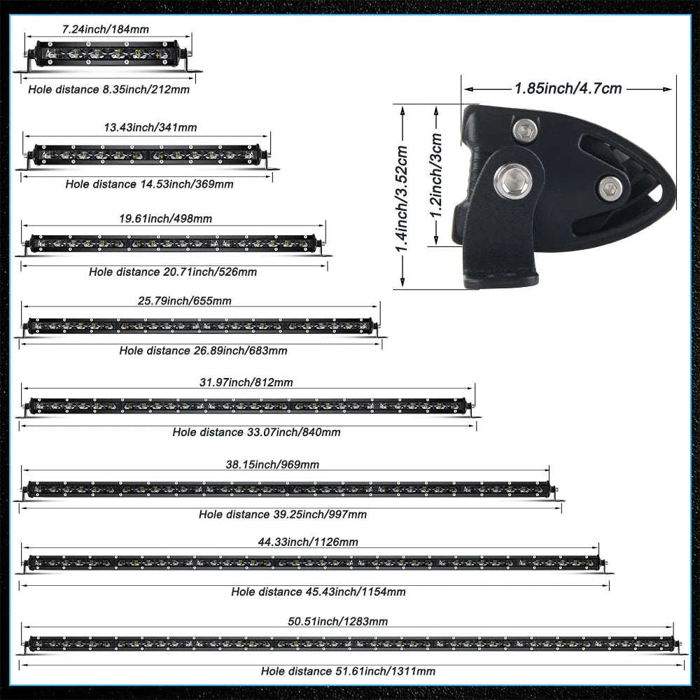 20 Inch 6D Slim LED Light Bar 6500K IP68-50inch 6000K