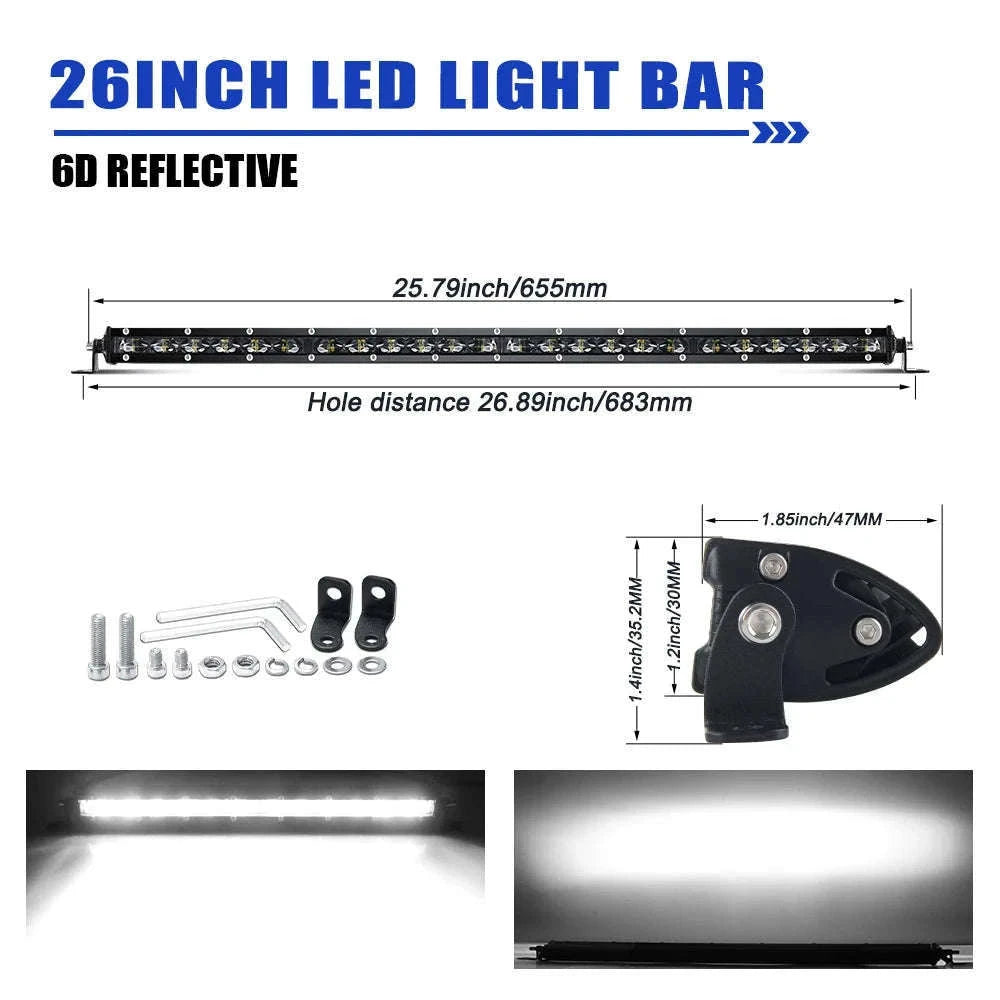 20 Inch 6D Slim LED Light Bar 6500K IP68-50inch 6000K