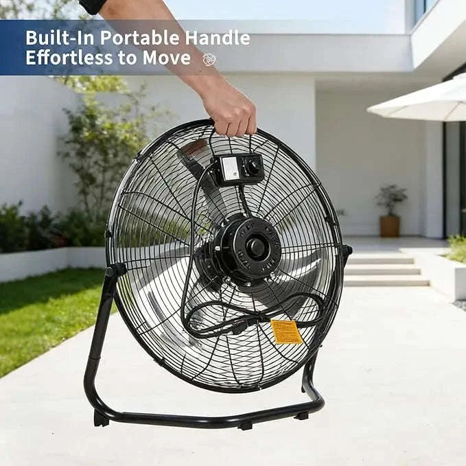 20 Inch High Velocity Floor Fan 4800 CFM 3 Speed Adjustable Tilt-20 in / United States