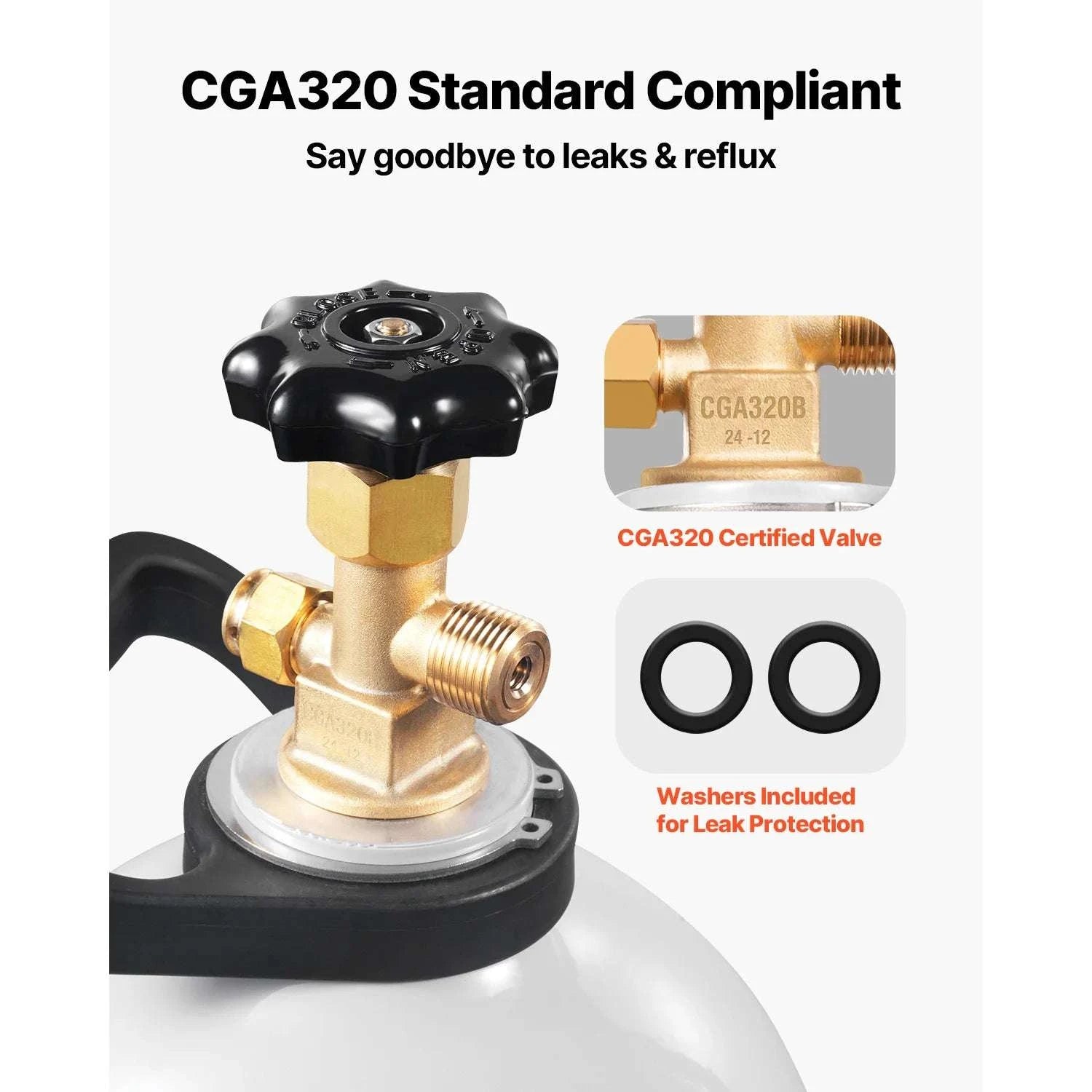20 lb Aluminum CO2 Tank with CGA320 Valve for Beer & Beverage Use-20lbs 1800 psi / United States