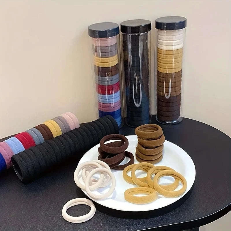 20-Pack High Elastic French Style Hair Rings-Dark color