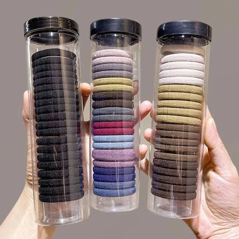 20-Pack High Elastic French Style Hair Rings-Dark color