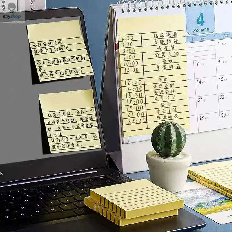 200-Sheet Line Sticky Notes – 4 Color Portable Notepad-Large 200 sheets