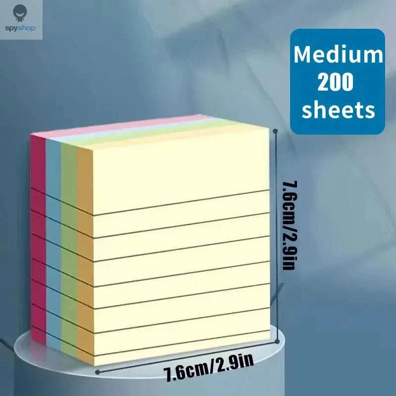 200-Sheet Line Sticky Notes – 4 Color Portable Notepad-Large 200 sheets