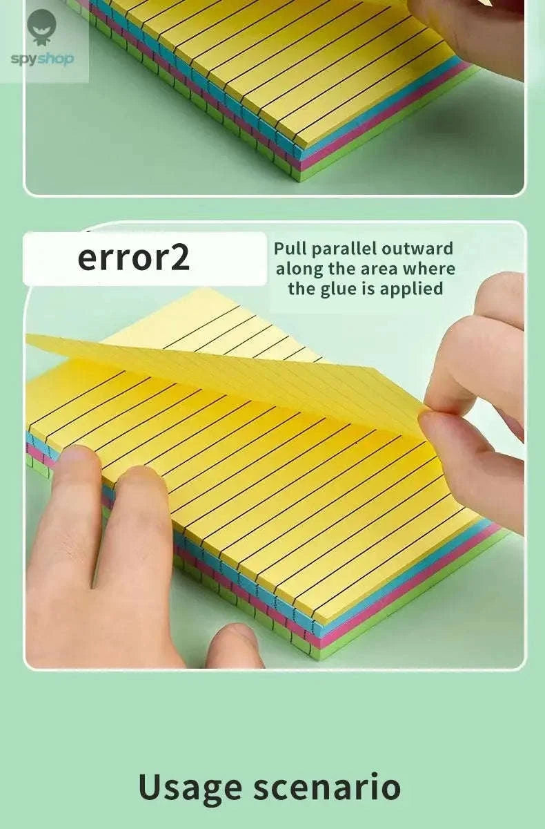 200-Sheet Line Sticky Notes – 4 Color Portable Notepad-Large 200 sheets
