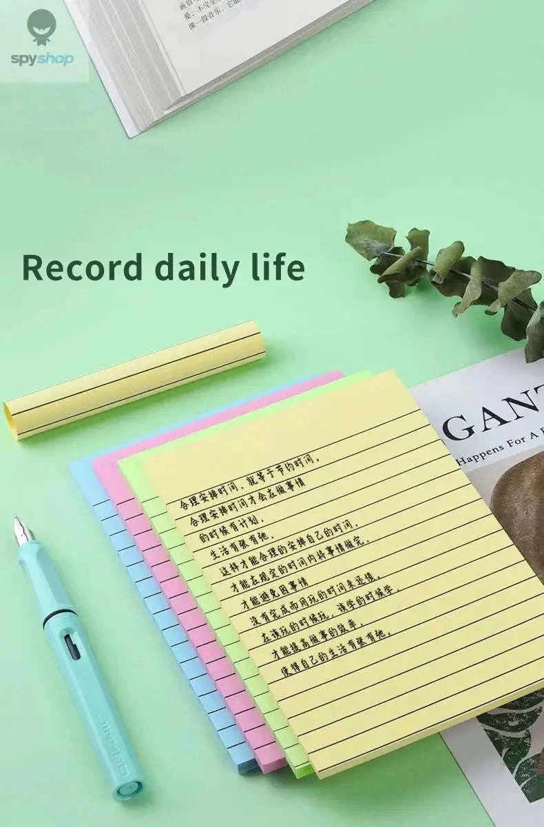 200-Sheet Line Sticky Notes – 4 Color Portable Notepad-Large 200 sheets