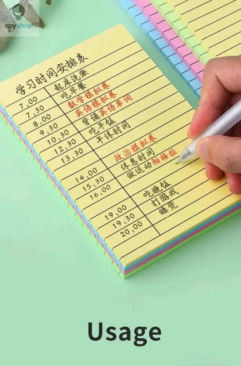 200-Sheet Line Sticky Notes – 4 Color Portable Notepad-Large 200 sheets