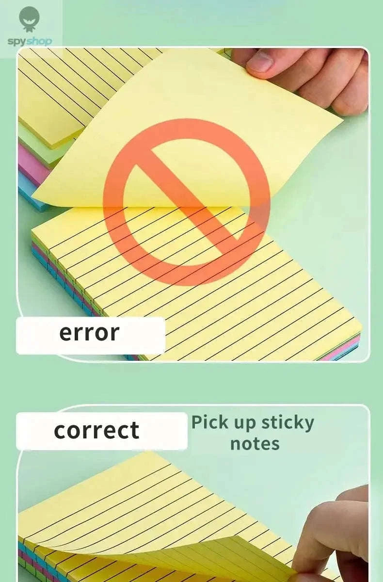 200-Sheet Line Sticky Notes – 4 Color Portable Notepad-Large 200 sheets