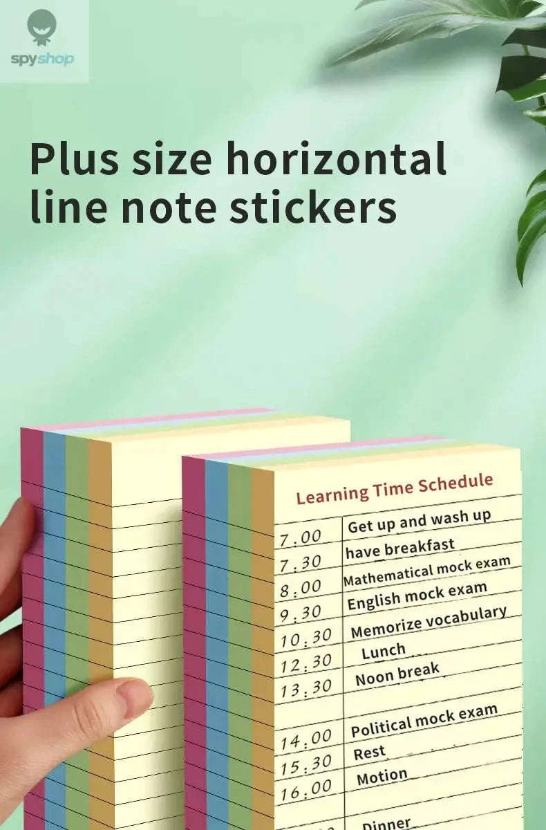 200-Sheet Line Sticky Notes – 4 Color Portable Notepad-Large 200 sheets