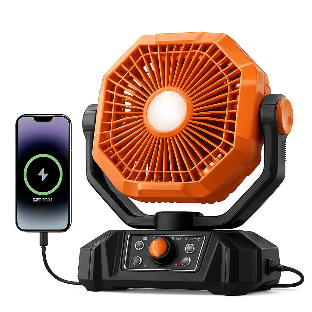 20000mAh Camping Fan with LED Lantern and Remote-Green / United States