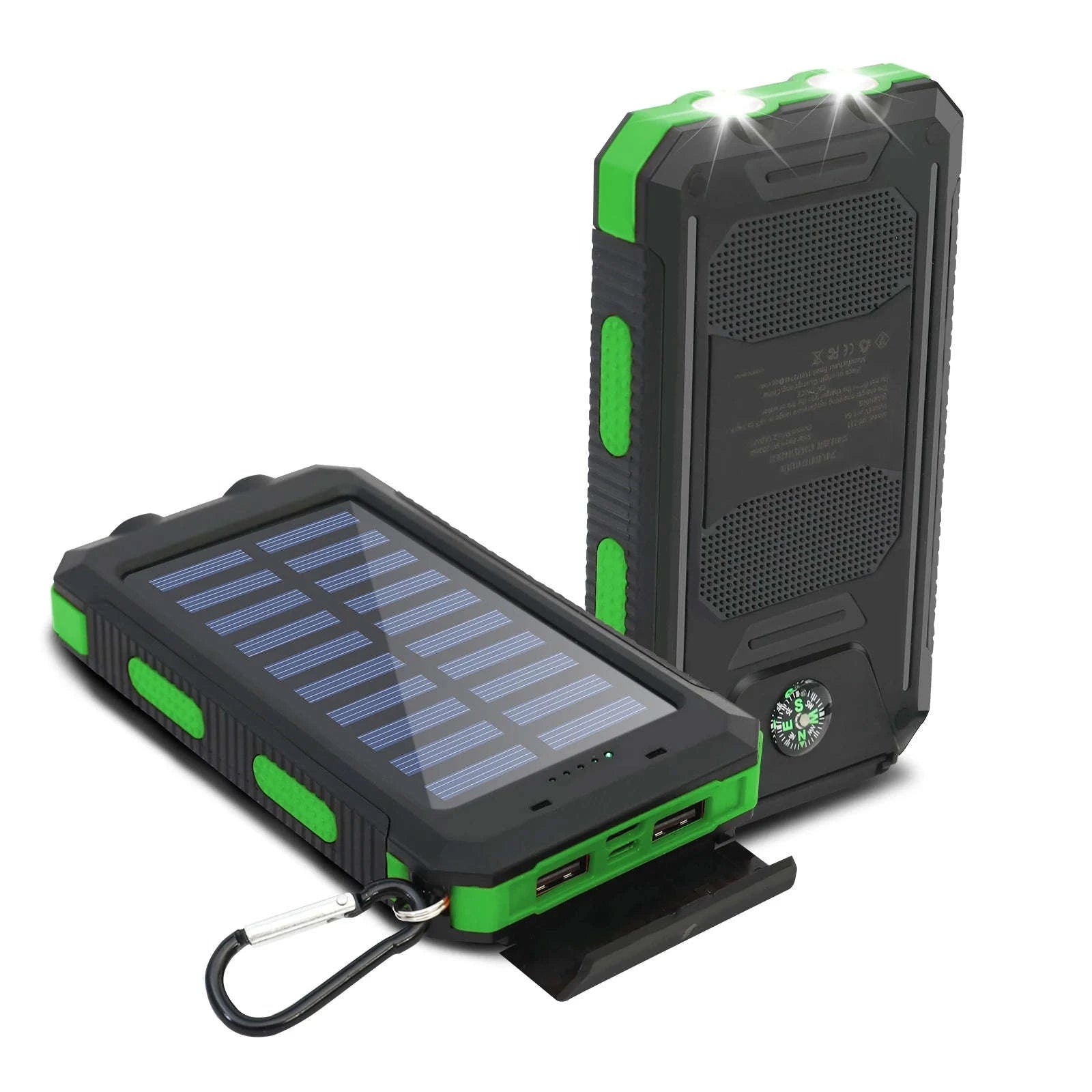 20000mAh Solar Power Bank with Dual USB, LED Light & Compass-Blue Color / United States