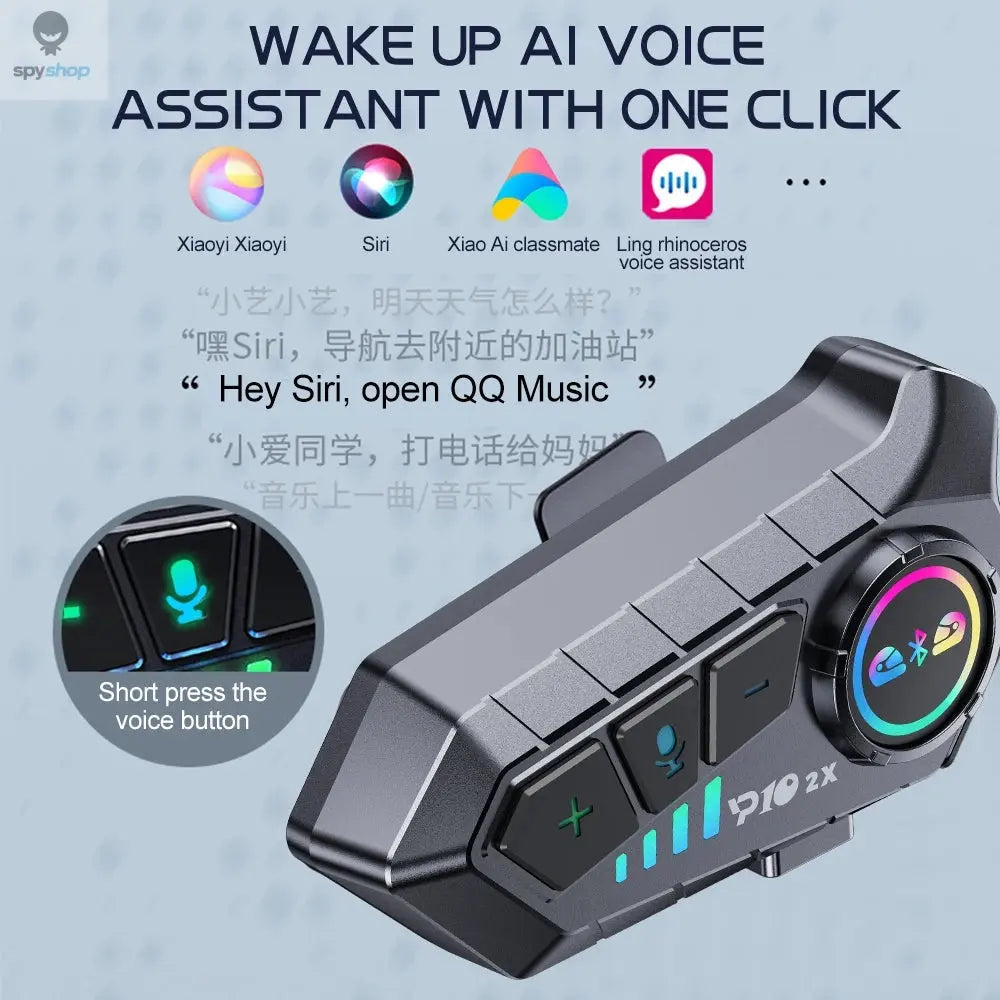 2000mah Motorcycle Intercom Helmet Headset Wireless Communicator Interphone Waterproof Bluetooth Earphone Handsfree Call 300m Spy-shop.com