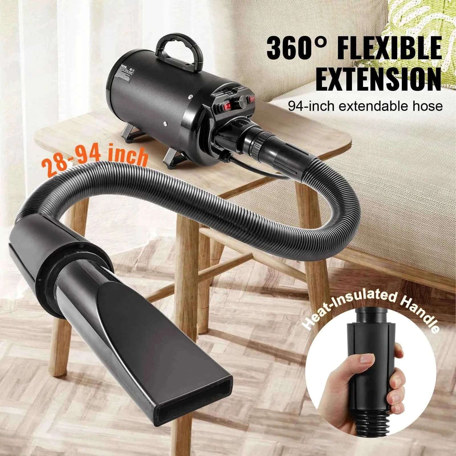 2000W/2.7HP Dog Blow Dryer with Adjustable Speed-Gray / CZECH REPUBLIC