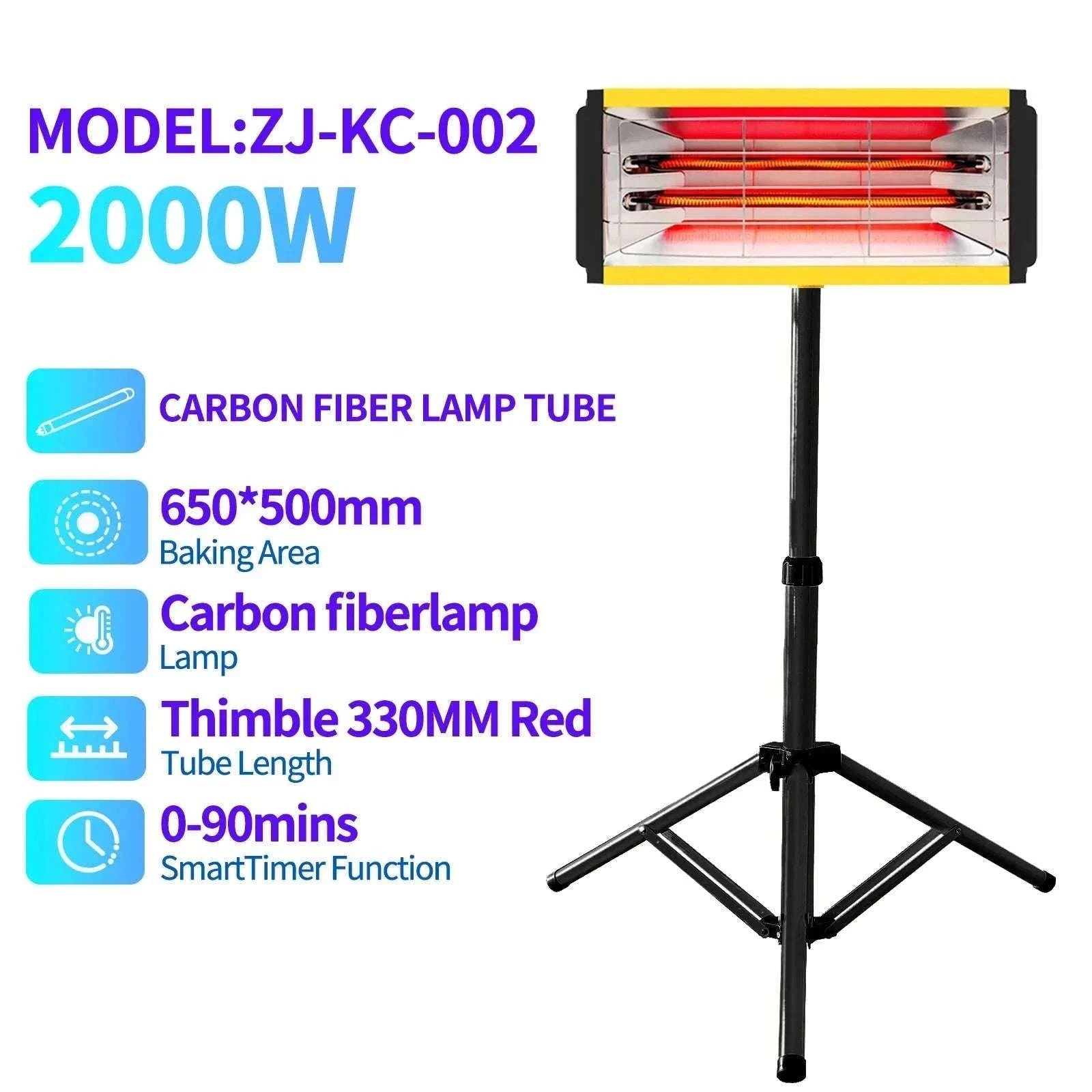 2000W Infrared Paint Curing Lamp with Adjustable Bracket-ZJ-SC-002 / 220V EU / GERMANY