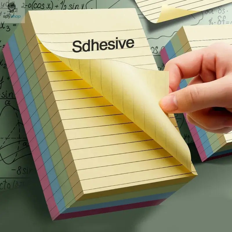 200sheets Line Sticky Notes 4 Colors Portable Student Note Marker Writing Sticky Notes Self-Adhesive Easy To Apply Notepad Spy-shop.com