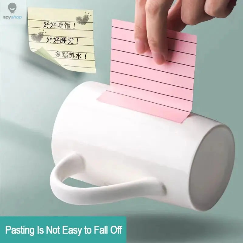 200sheets Line Sticky Notes 4 Colors Portable Student Note Marker Writing Sticky Notes Self-Adhesive Easy To Apply Notepad Spy-shop.com