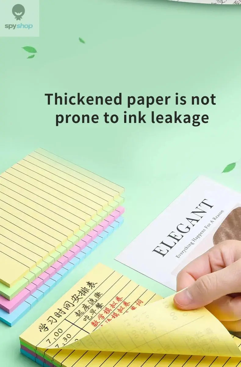 200sheets Line Sticky Notes 4 Colors Portable Student Note Marker Writing Sticky Notes Self-Adhesive Easy To Apply Notepad Spy-shop.com
