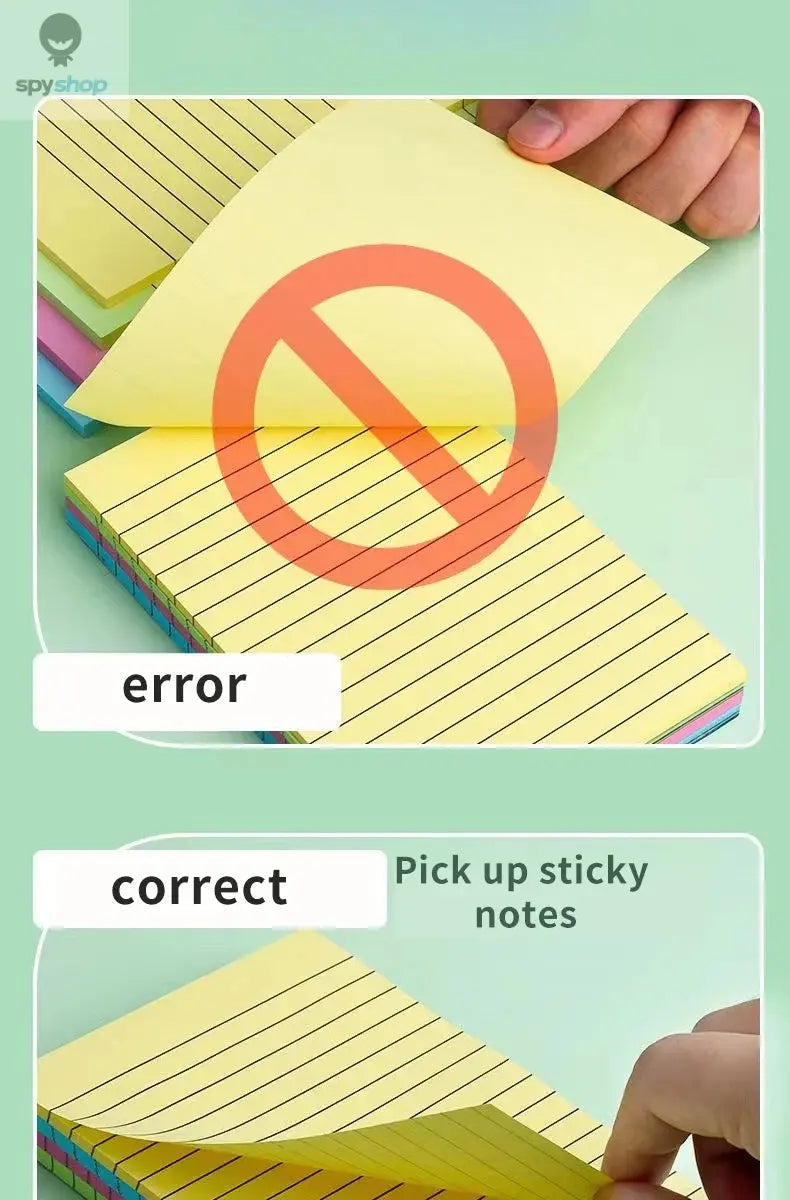 200sheets Line Sticky Notes 4 Colors Portable Student Note Marker Writing Sticky Notes Self-Adhesive Easy To Apply Notepad Spy-shop.com