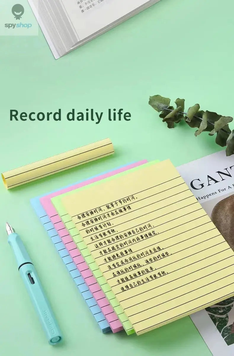 200sheets Line Sticky Notes 4 Colors Portable Student Note Marker Writing Sticky Notes Self-Adhesive Easy To Apply Notepad Spy-shop.com