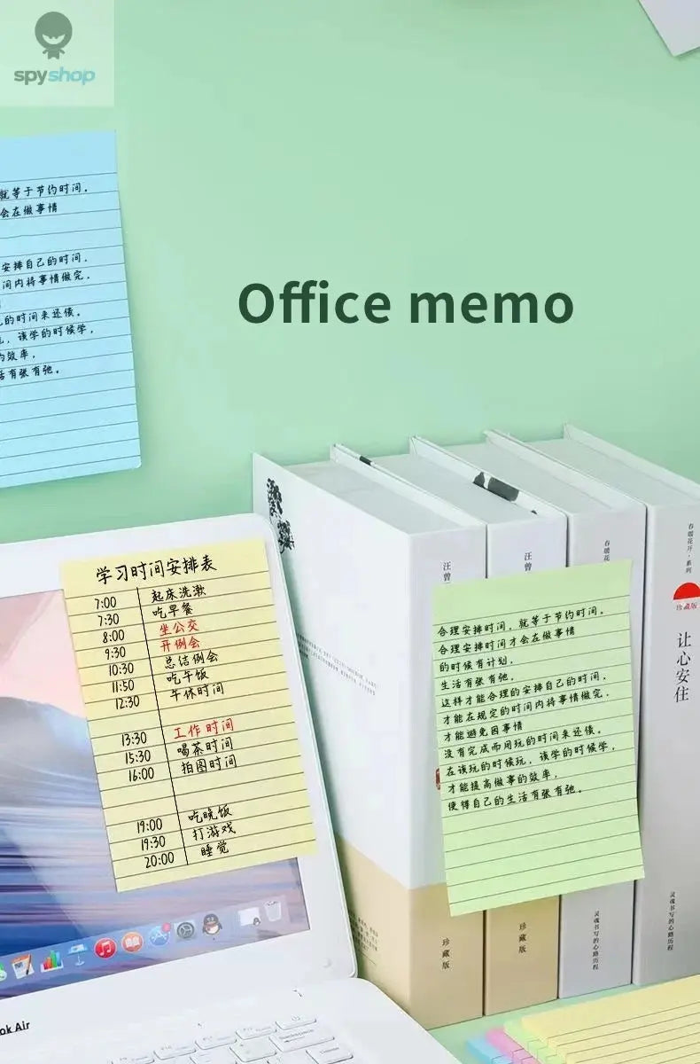 200sheets Line Sticky Notes 4 Colors Portable Student Note Marker Writing Sticky Notes Self-Adhesive Easy To Apply Notepad Spy-shop.com