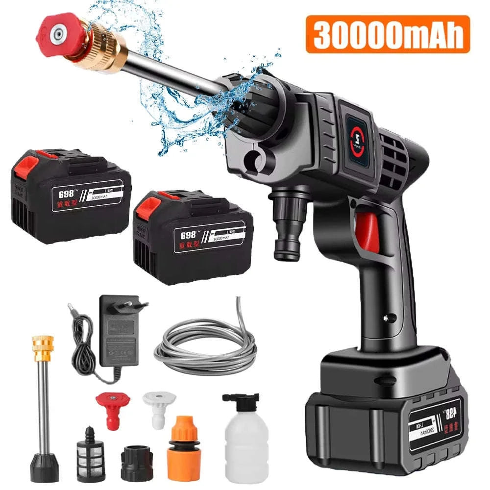 200W Cordless High Pressure Spray Gun Car Washer-With 2X15Cell Battery / spain / Electric