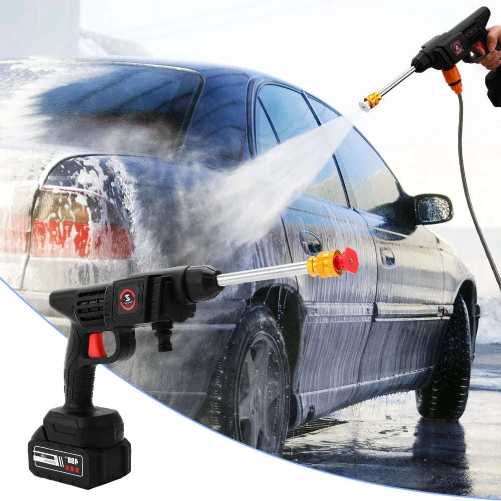 200W Cordless High Pressure Spray Gun Car Washer-With 2X15Cell Battery / spain / Electric