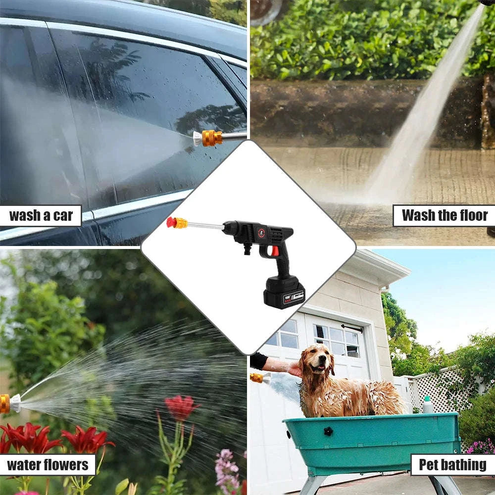 200W Cordless High Pressure Spray Gun Car Washer-With 2X15Cell Battery / spain / Electric