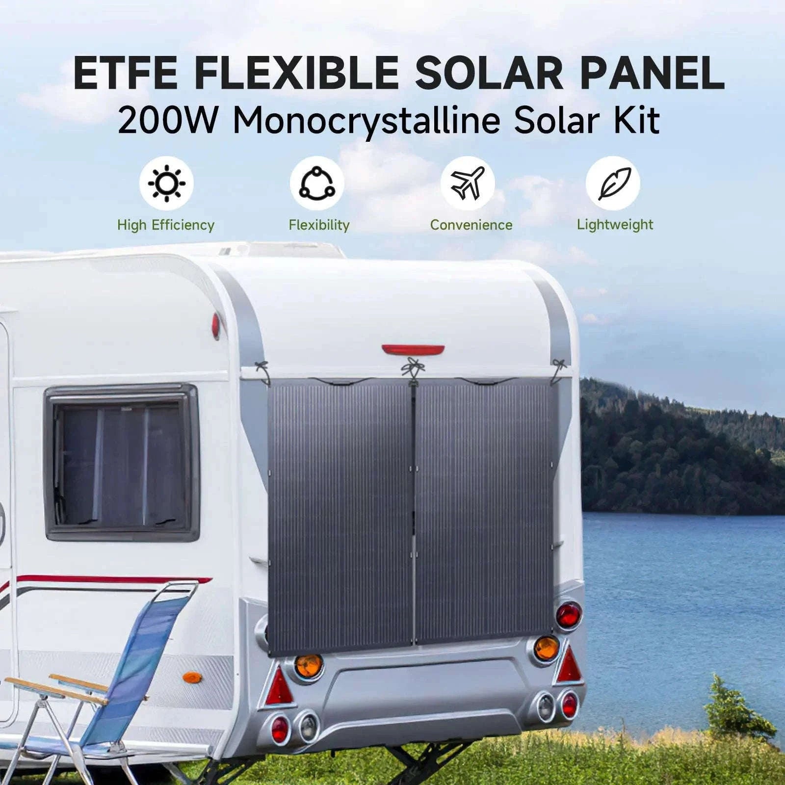 200W Flexible Solar Panel IP68 Monocrystalline 12V/32V for Off-Grid Use-100W / france