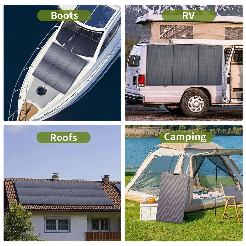 200W Flexible Solar Panel IP68 Monocrystalline 12V/32V for Off-Grid Use-100W / france