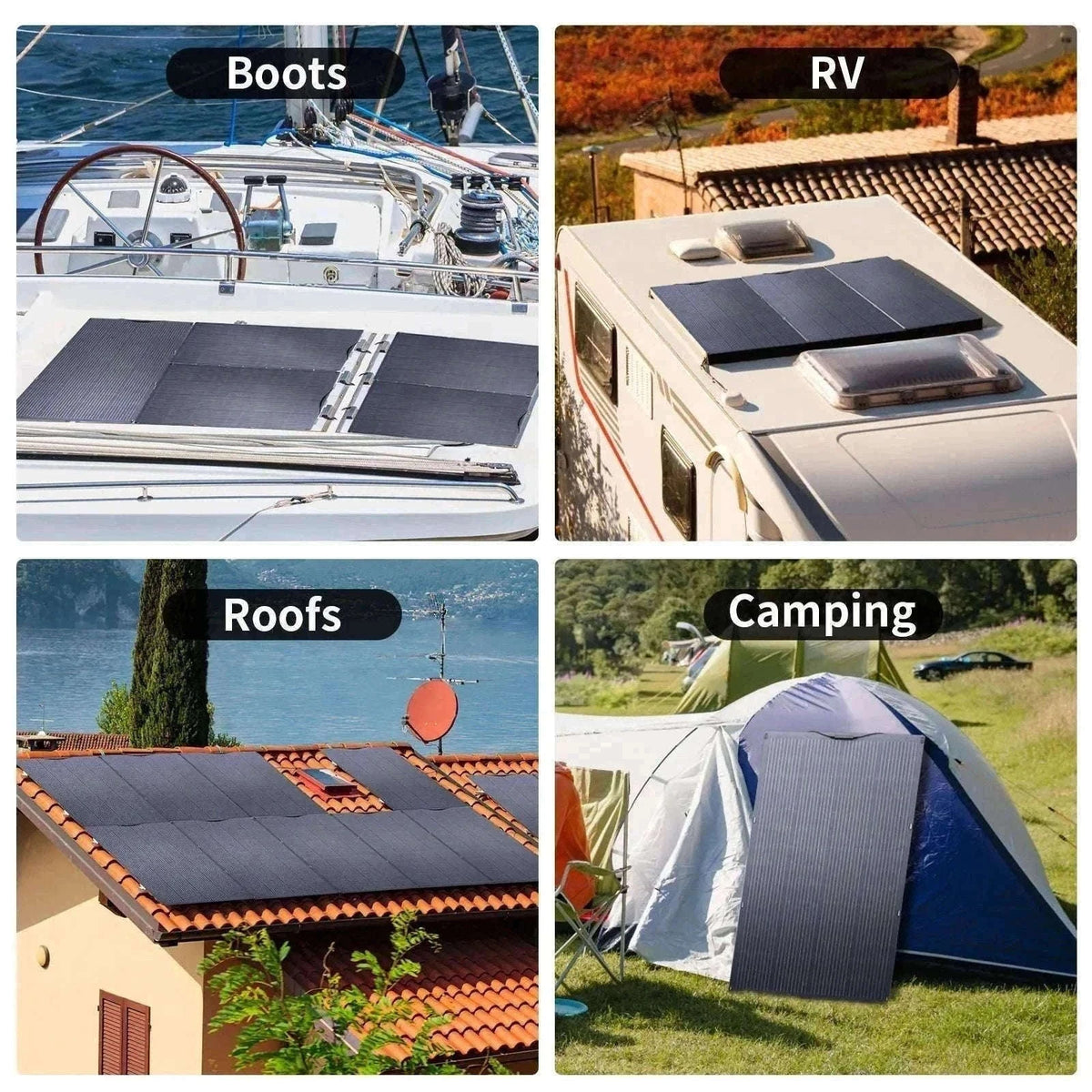 200W Flexible Solar Panel IP68 Monocrystalline 12V/32V for Off-Grid Use-100W / france