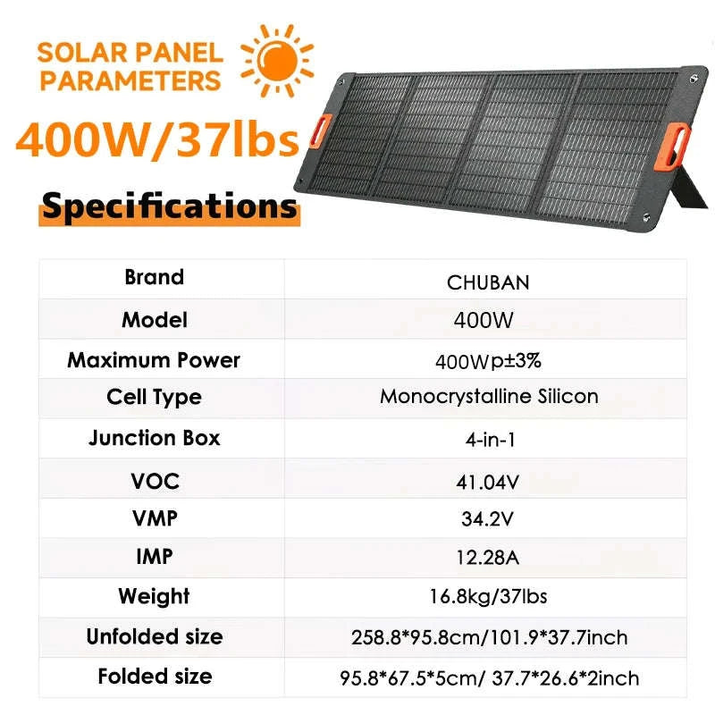 200W Foldable Solar Panel for Outdoor Charging-200W / United States