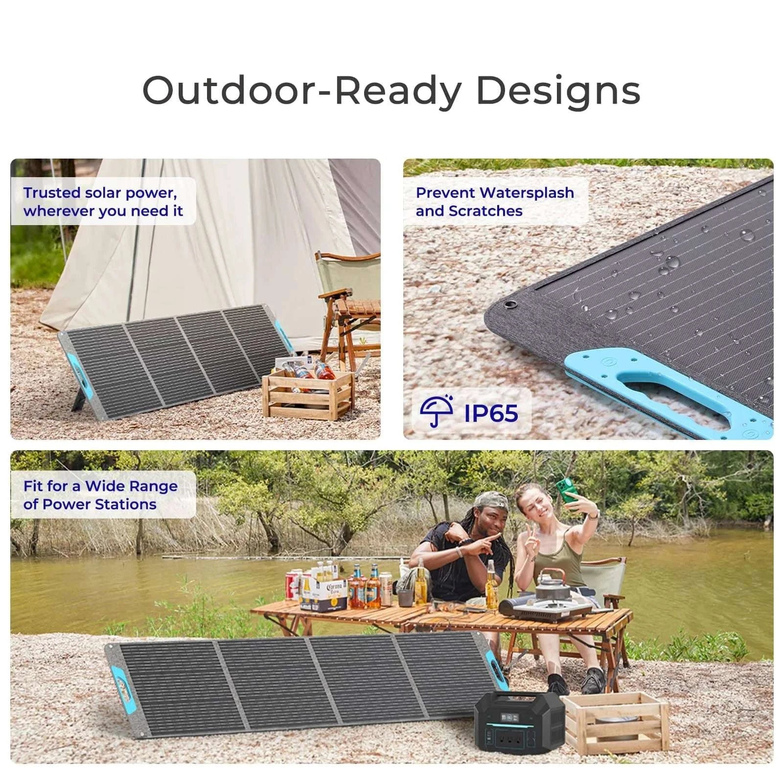 200W Portable Solar Panel Foldable IP65 Charger for RV & Camping-United States