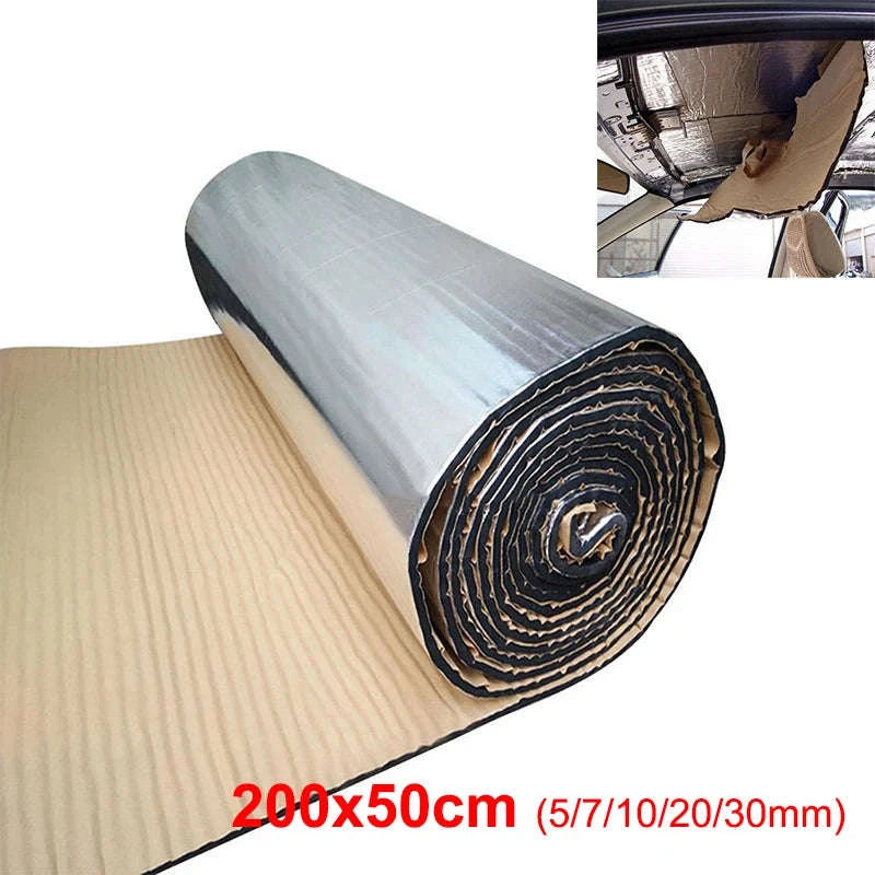 200x50cm Car Sound Deadening Mat Aluminum Foil Closed Cell Foam 5/7/10mm-7mm 200x50cm