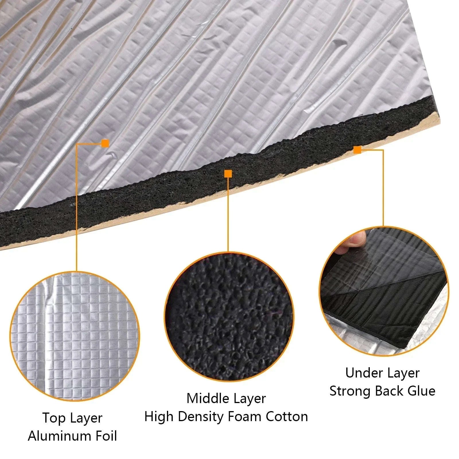 200x50cm Sound Deadener Mat for Car-50cmx200cmx10mm